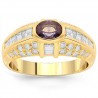 14K Yellow Gold Womens Diamond Sapphire Ring 1.50 Ctw