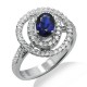 Sapphire Diamond Gemstone Ring in White Gold