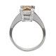 Whiskey Quartz and Diamond Gemstone Ring in White Gold