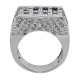 Sapphire Diamond Unique Gemstone Ring in White 14K Gold