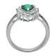 Solitaire Pear Cut Emerald Diamond Gemstone Ring in White 18K Gold