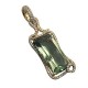 Green Amethyst Diamond Designer Gemstone Pendant in Yellow 14K Gold