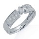 Round and Princess Cut Diamond Fashion Ring in White 14K Gold