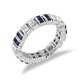 Sapphire Diamond Convertible Gemstone Pendant Gemstone Ring in White 14K Gold