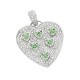 Green Sapphire Diamond Gemstone Pendant in White 14K Gold