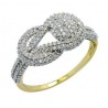Yellow Gold Eternity Knot Pave Diamond Right Hand Ring