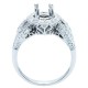 Flower Brilliant Diamond Semi Mount Ring 14K White Gold