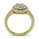 Round and Marquise Cut Diamond Cluster Ring In 14K Yellow Gold