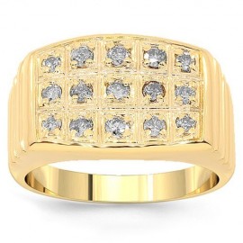 10 K sárga arany férfi Diamond Pinky Ring 0,59 Ctw