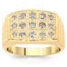 10K Yellow Gold Mens Diamond Pinky Ring 0.59 Ctw