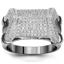 10K Gold PVD Plated Mens Diamond Ring 2.92 Ctw