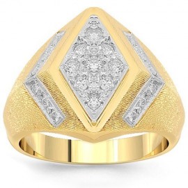 14 K sárga arany férfi Diamond Pinky Ring 1,00 Ctw