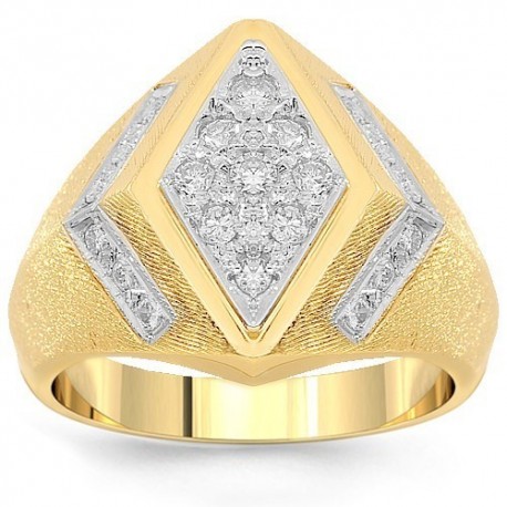 14K Yellow Gold Mens Diamond Pinky Ring 1.00 Ctw
