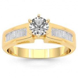 14 K sárga arany gyémánt eljegyzési gyűrű 1,02 Ctw