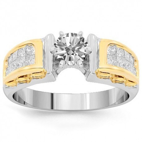 14K White Gold Diamond Engagement Ring 1.00 Ctw