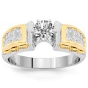 14 K fehér arany gyémánt eljegyzési gyűrű 1,00 Ctw
