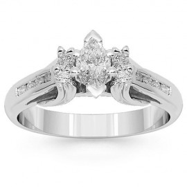 Platinum/18K Yellow Gold Diamond Engagement Ring 1.00 Ctw