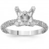 14K White Gold Diamond Engagement Ring Setting 1.03 Ctw