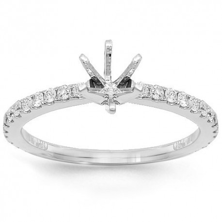 18K White Gold Diamond Engagement Ring Setting 0.50 Ctw