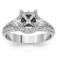 18K White Gold Diamond Engagement Ring Setting 0.85 Ctw