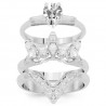 14K White Gold Diamond Bridal Ring Set 1.62 Ctw